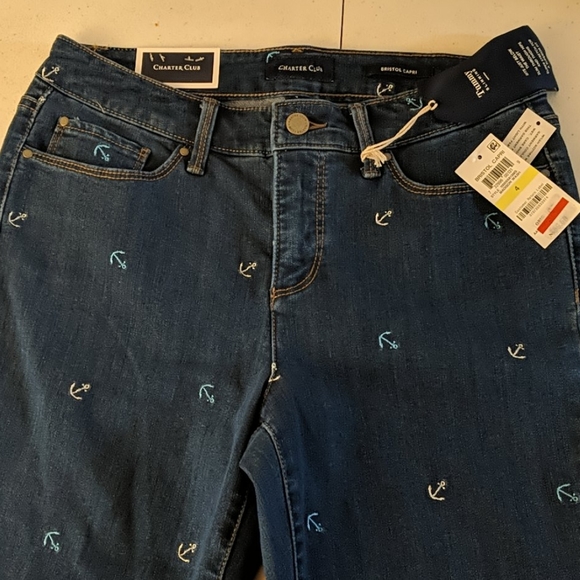 Charter Club tummy slimming Capri jeans Sz 4 NWT - Picture 3 of 9